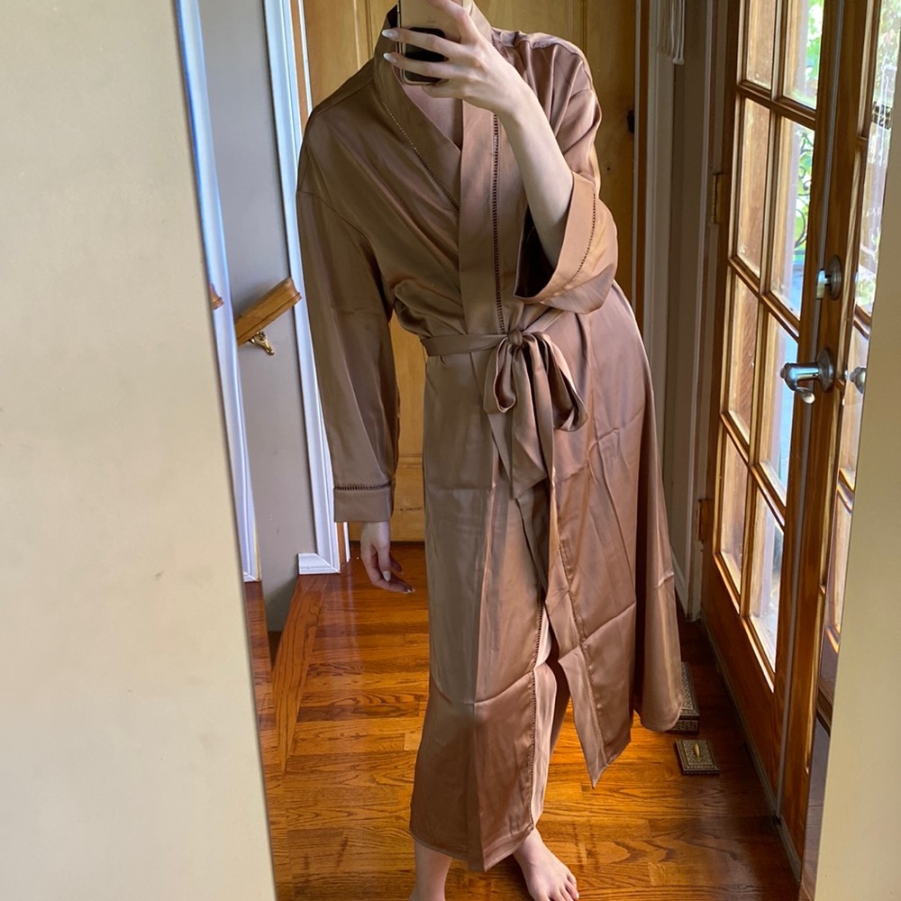 Silky long robe